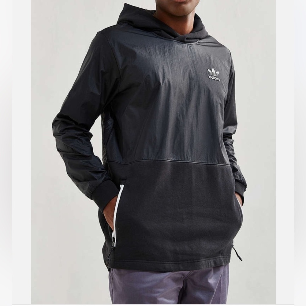 adidas Black Hooded Windbreaker Pullover